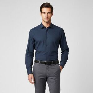 Banana Republic Stretch Tailored Slim Fit Navy Blue Plaid Size Medium